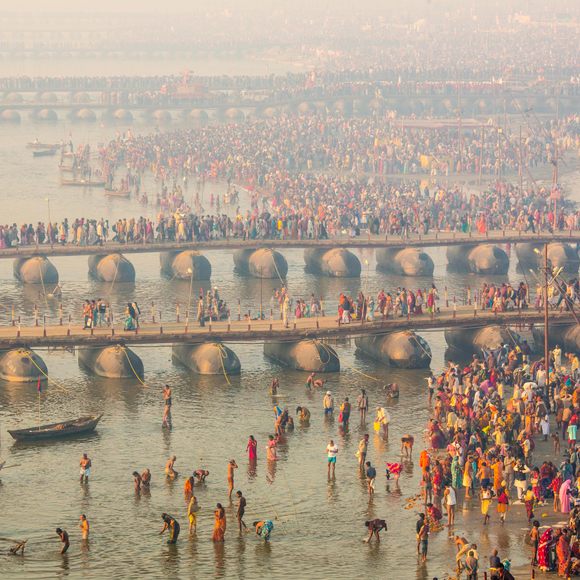 Prayagraj Triveni Sangam Morning Prayagraj sangam snan representation
